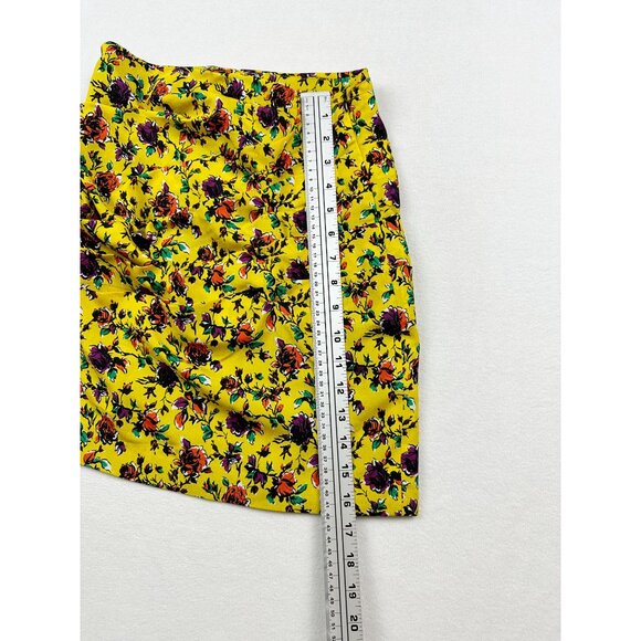 Zara Womens Faux Wrap Mini Skirt Size XS Floral Yellow - Picture 11 of 11